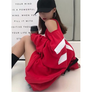 [ HÀNG SẴN ] Áo sweater khoét vai đỏ