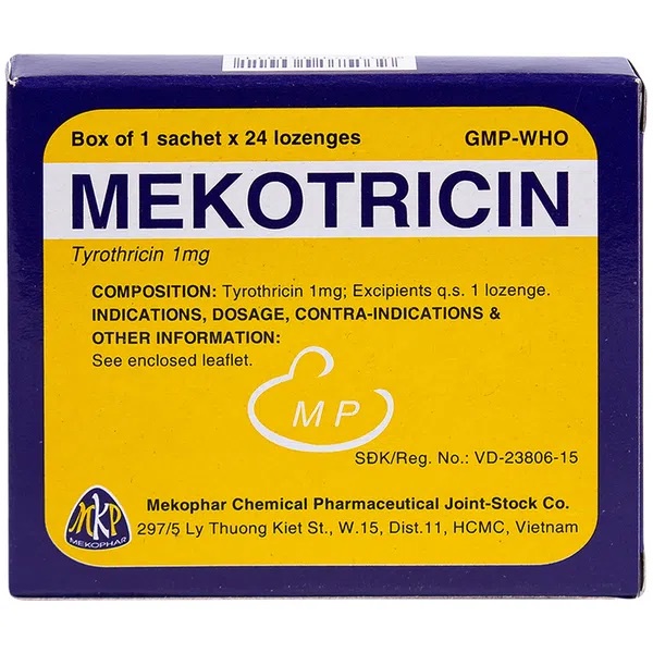 Viên Ngậm Mekotricin - Viêm Họng,Viêm Lợi, Amidan Hộp 24 viên