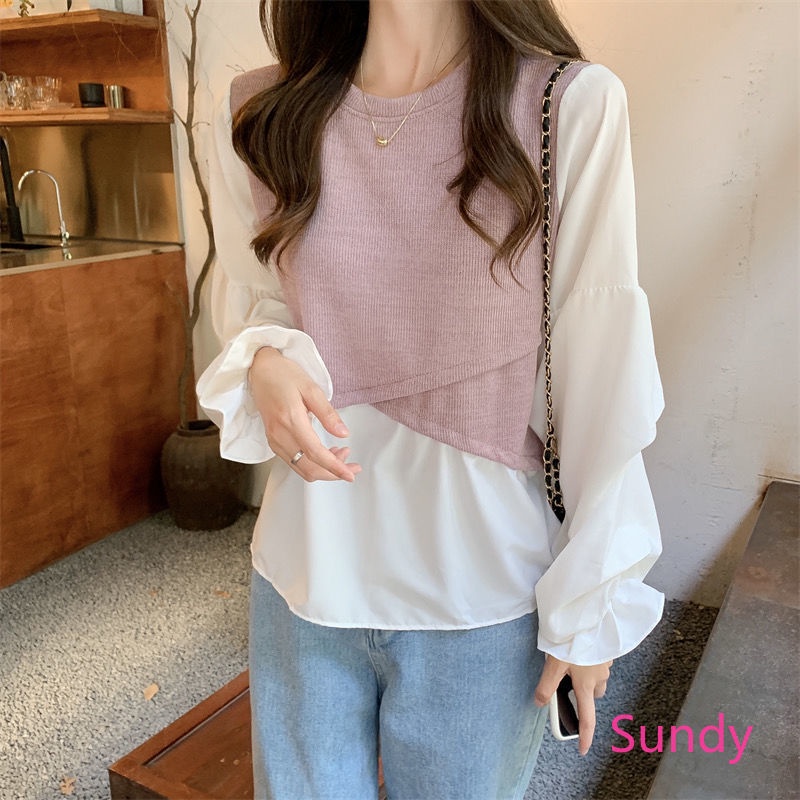 Plus Áo Sơ Mi Dài Tay Dáng Rộng Thời Trang Mùa Thu Hàn Quốc Dành Cho Nữ