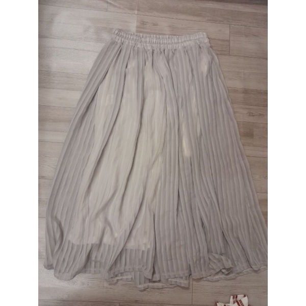 Quần culottes dáng dài dập ly VNXK ống xếp li siêu rộng super flare xòe giả váy voan chiffon eo chun xuất khẩu dư xịn