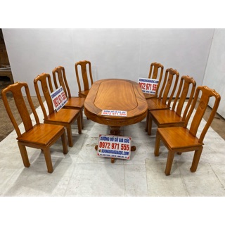 Bàn ăn hình bầu dục 180*90cm