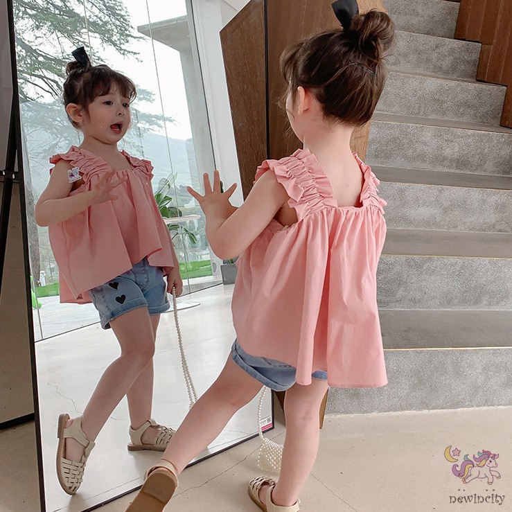 Áo balo kiểu dáng tiểu thư màu trơn cho bé gái