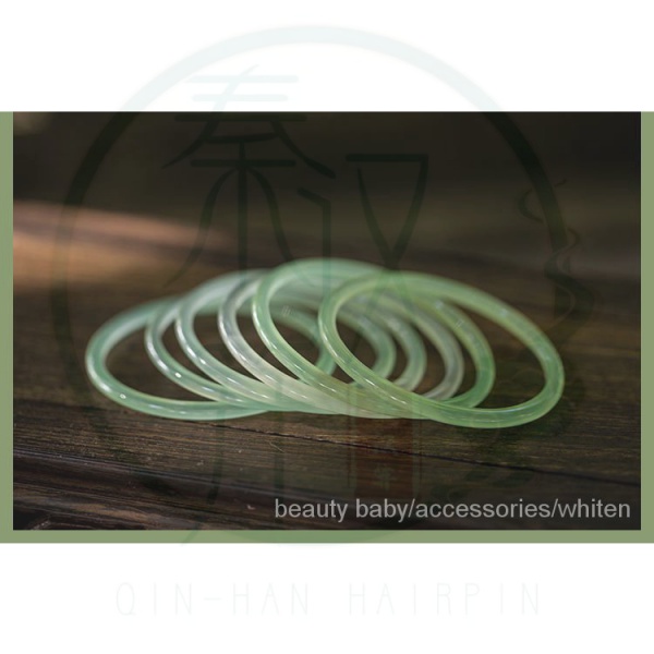 Vòng tay đá mã não tự nhiên màu xanh lá nhạt phong cách retro cho n