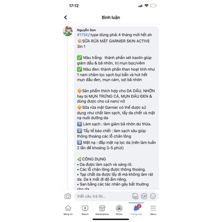 Sữa rửa mặt Ganier (inbox chọn mẫu)
