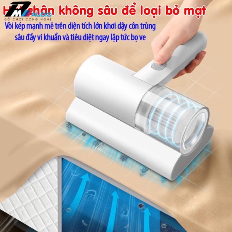 Máy hút bụi mini cầm tay hút bụi giường nệm rèm cửa thảm sofa phòng khách bụi mịn không dây sạc pin có tia UV khử khuẩn