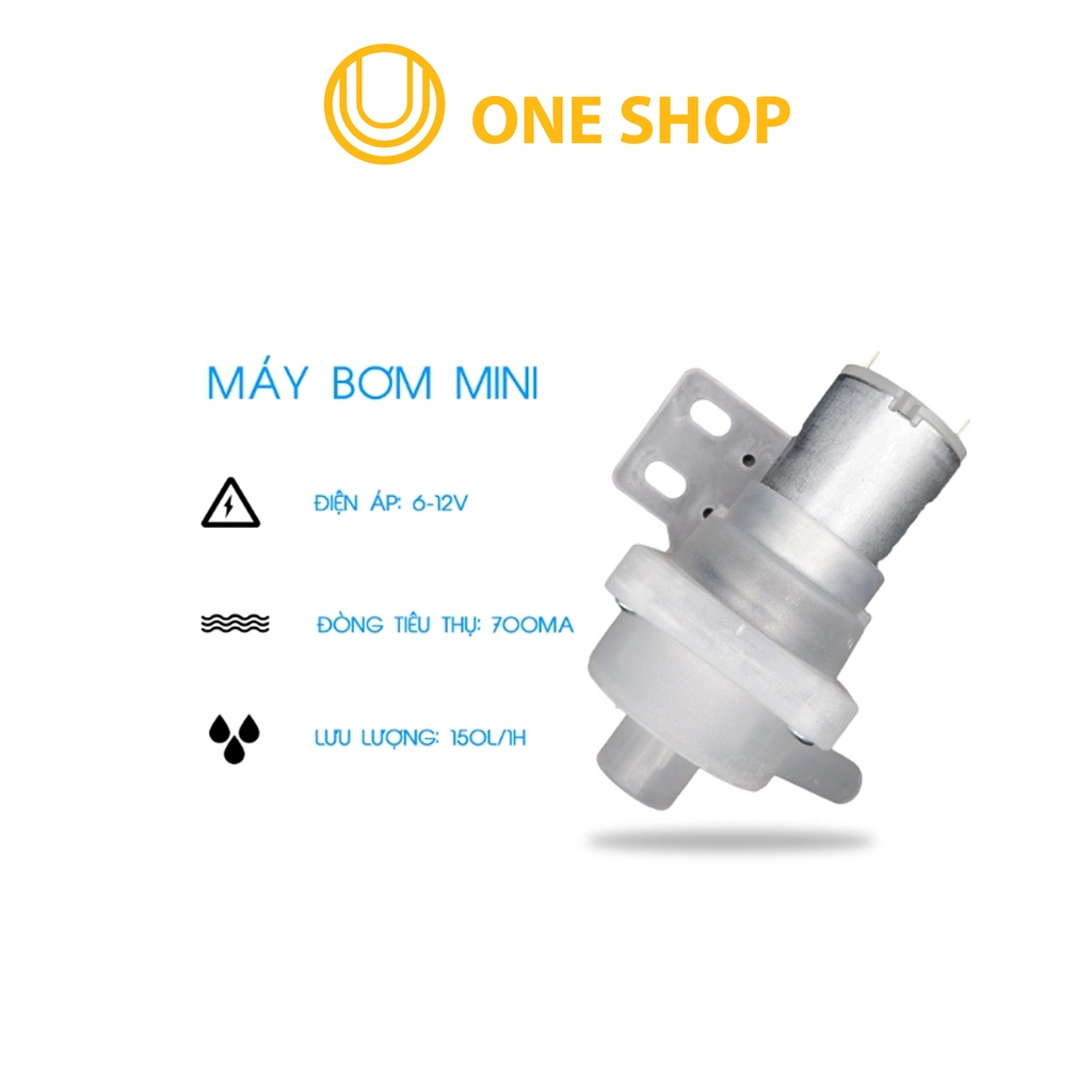 Máy Bơm Mini 12VDC Trắng Siêu Khỏe