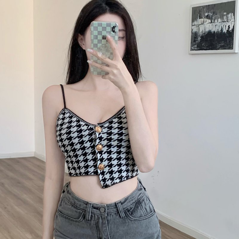 QKOOLE  Áo Croptop Cổ Chữ V Thiết Kế Lệch Tà Quyến Rũ Thời Trang Hàn Quốc Cho Nữ