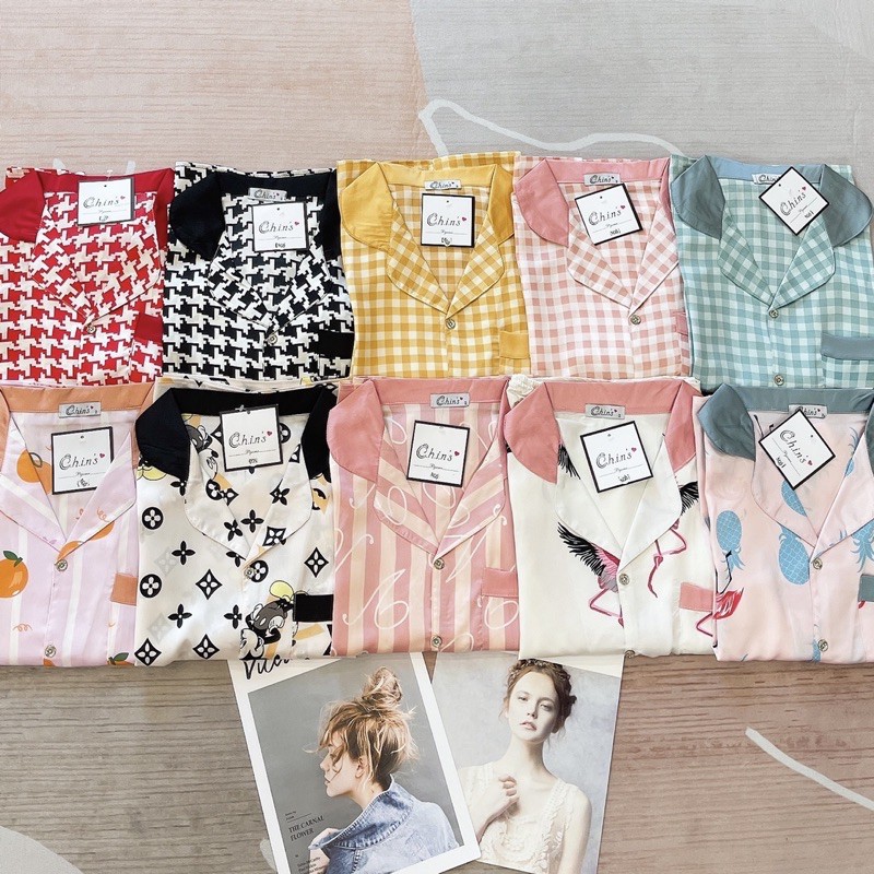 Đồ Bộ Lụa Pijama Quần Lửng Họa Tiết Mới | BigBuy360 - bigbuy360.vn