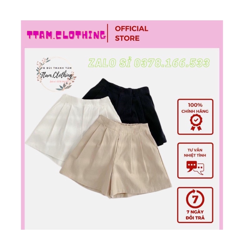 Quần Short kaki nữ, Quần đùi nữ dáng rộng chun eo