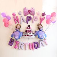 Set bóng trang trí sinh nhật công chúa elsa, sofia, búp bê