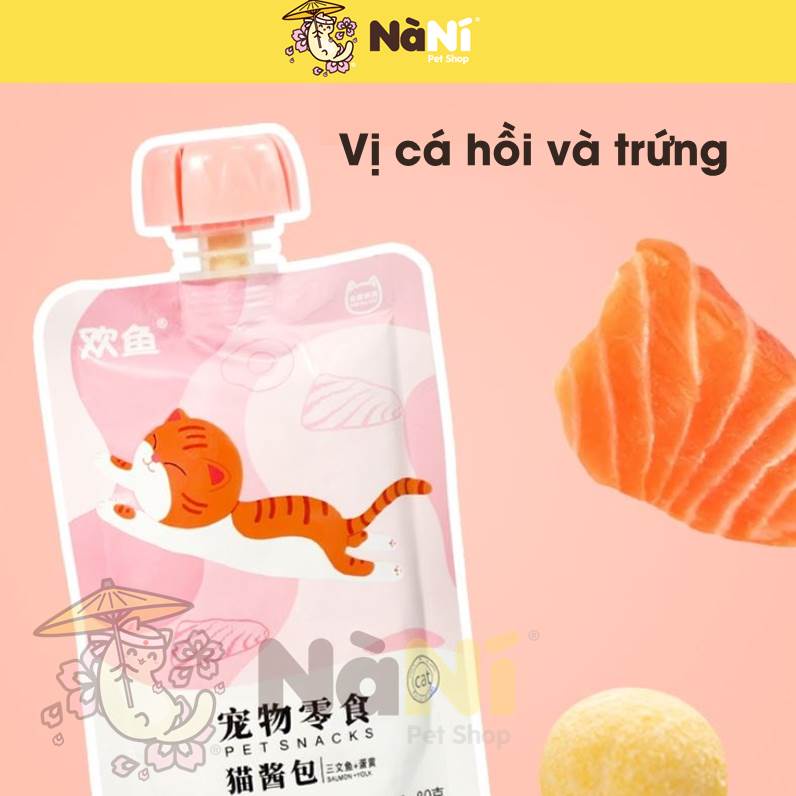 Súp thưởng dinh dưỡng cho mèo nắp vặn - Đồ ăn vặt cho mèo siêu ngon 3 vị mới lạ - Nà Ní Pet Shop