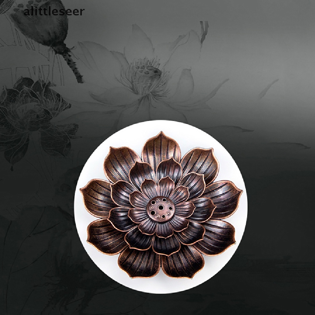 【ER】 Alloy Incense Burner Stick Holder Plate Burner Plate Buddhism Coil Lotus Censer .