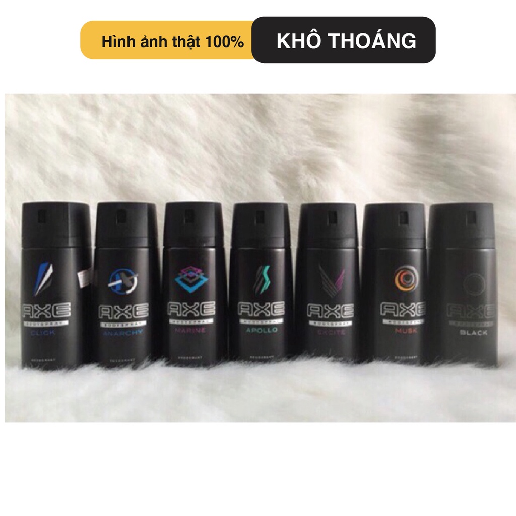 Xịt khử mùi toàn thân AXE 150ml ngăn tiết mồ hôi vượt trội, giúp bạn khô thoáng và sạch sẽ cả ngày, khử mùi axe