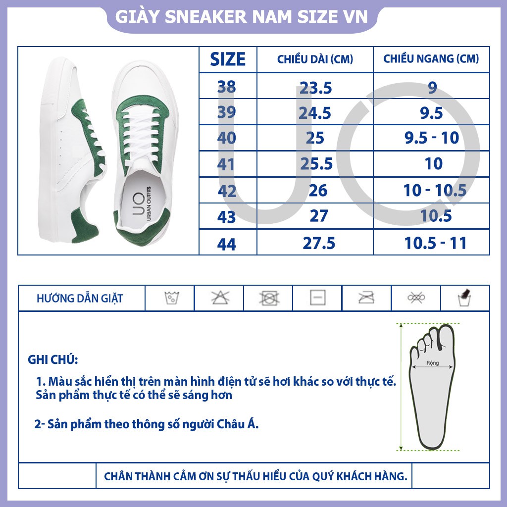 Giày Sneaker Nam Trắng Xanh GSK01 Outfitters Cổ Thấp Phối Màu Thể Thao Hàn Quốc Outfit Local Brand