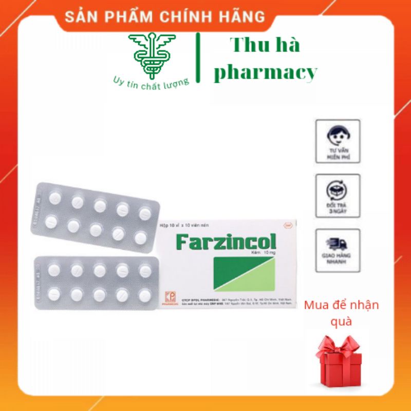 [GIÁ GỐC] 1 Vỉ  Farzincol viên uống bổ sung Kẽm