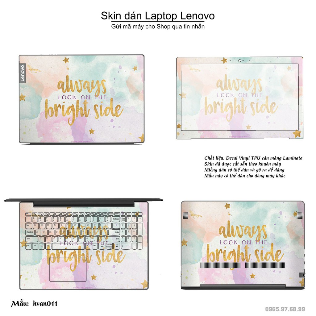 Skin dán Laptop Lenovo in hình Hoa văn nhiều mẫu 2 (inbox mã máy cho Shop)