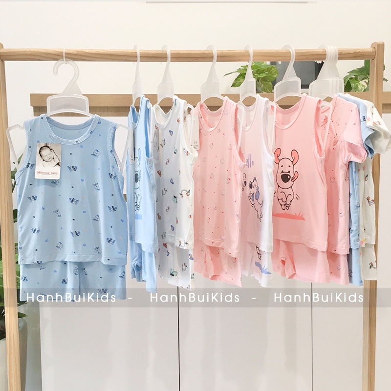 Bộ ba lỗ cho bé vải sợi tre Momma