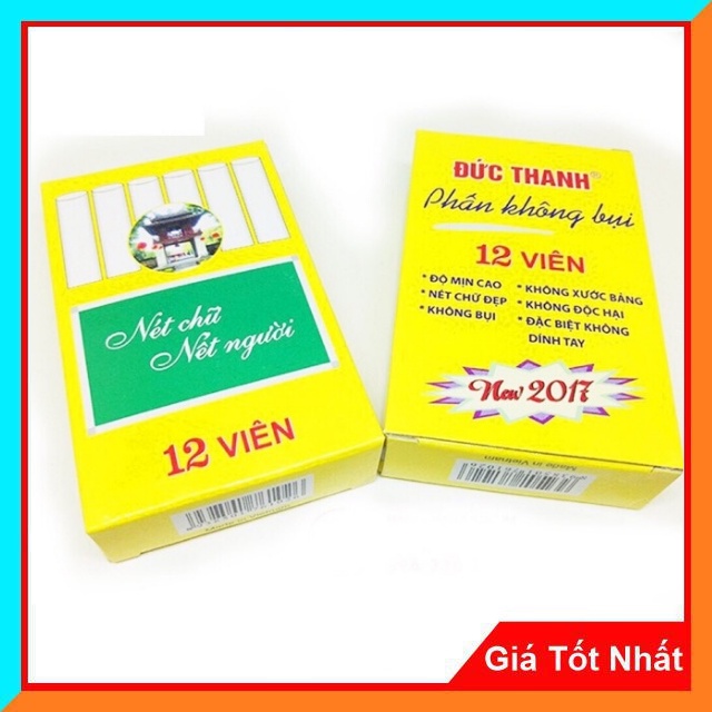 Phấn Viết Bảng , Màu trắng, Và Phấn Màu Trang Trí Không Bụi Đức Thanh ̣ (12 viên / hộp)