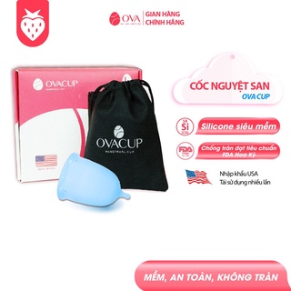 Cốc nguyệt san Ovacup nhập khẩu chính hãng Made In USA 100% Silicone y tế mềm chống tràn đạt tiêu chuẩn FDA Hoa Kỳ