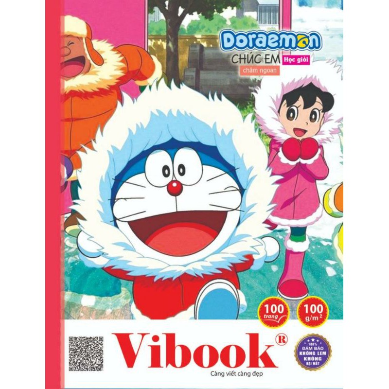 Lốc 5 Tập Vibook Doraemon 4 ô ly - Mẫu Ngẫu Nhiên (96 Trang - Đl 100Gsm)