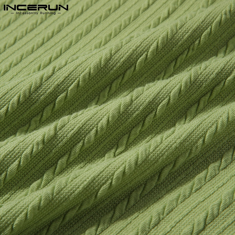 Áo phông nam INCERUN cổ tròn màu trơn tay dài mỏng thời trang 3 màu tuỳ chọn