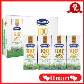 Thùng Sữa Tươi Tiệt Trùng Không Đường Vinamilk 100% Sữa Tươi 180ml
