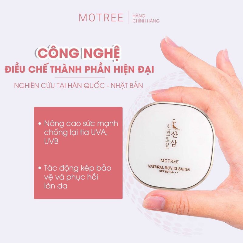 Cushion Chống Nắng, phấn nước Lựu Sâm Motree SPF 50+PA +++,Phù Hợp Mọi Loại Da