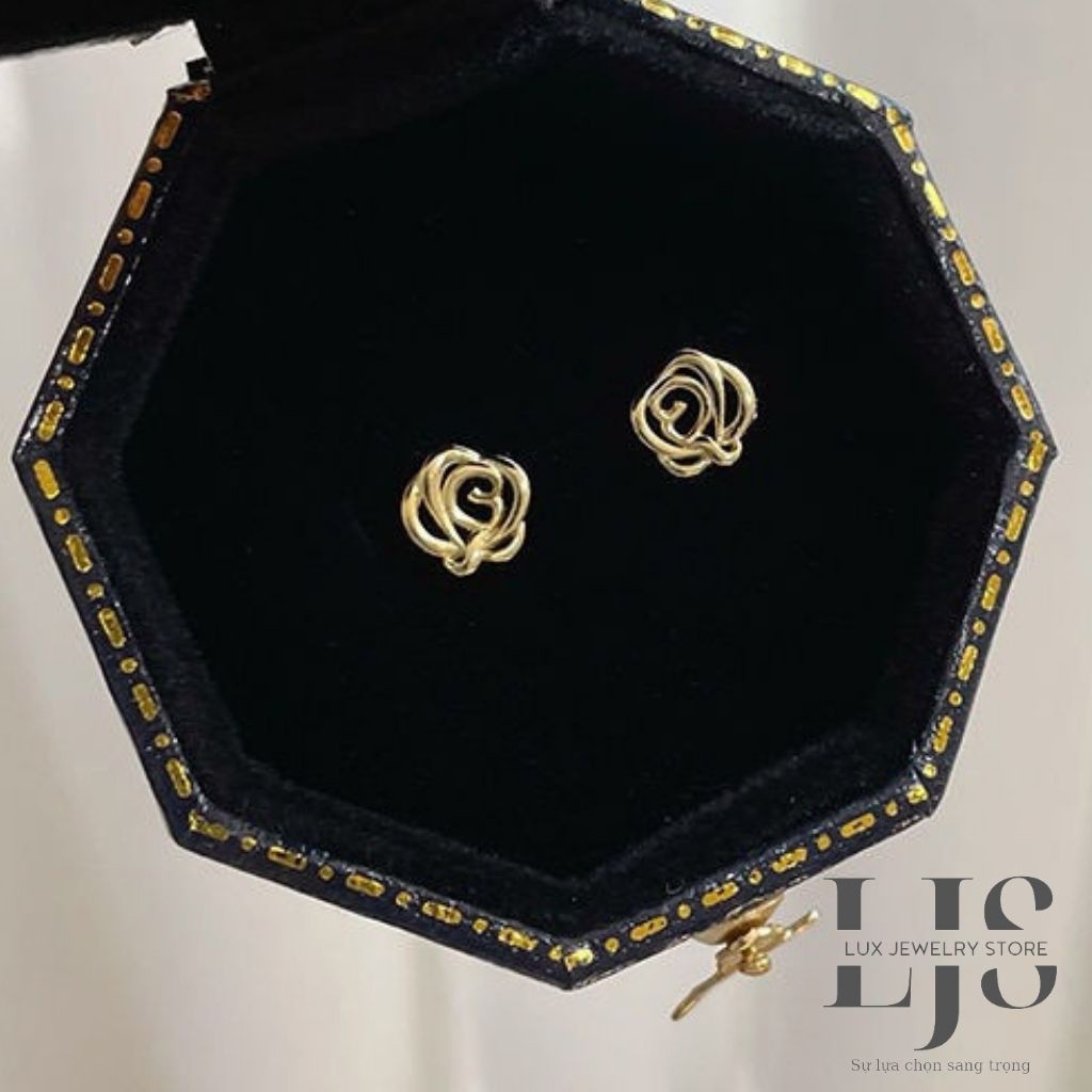 Khuyên tai nữ hợp kim không gỉ Lux Jewelry, bông tai nữ hình hoa cách điệu giá rẻ - LUX935