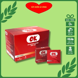 Bao cao su OK không mùi original – Hộp lớn 144 cái (Hộp 3 cái x 48 hộp) - Giá Rẻ - Hàng Việt Nam Chất Lượng Cao.