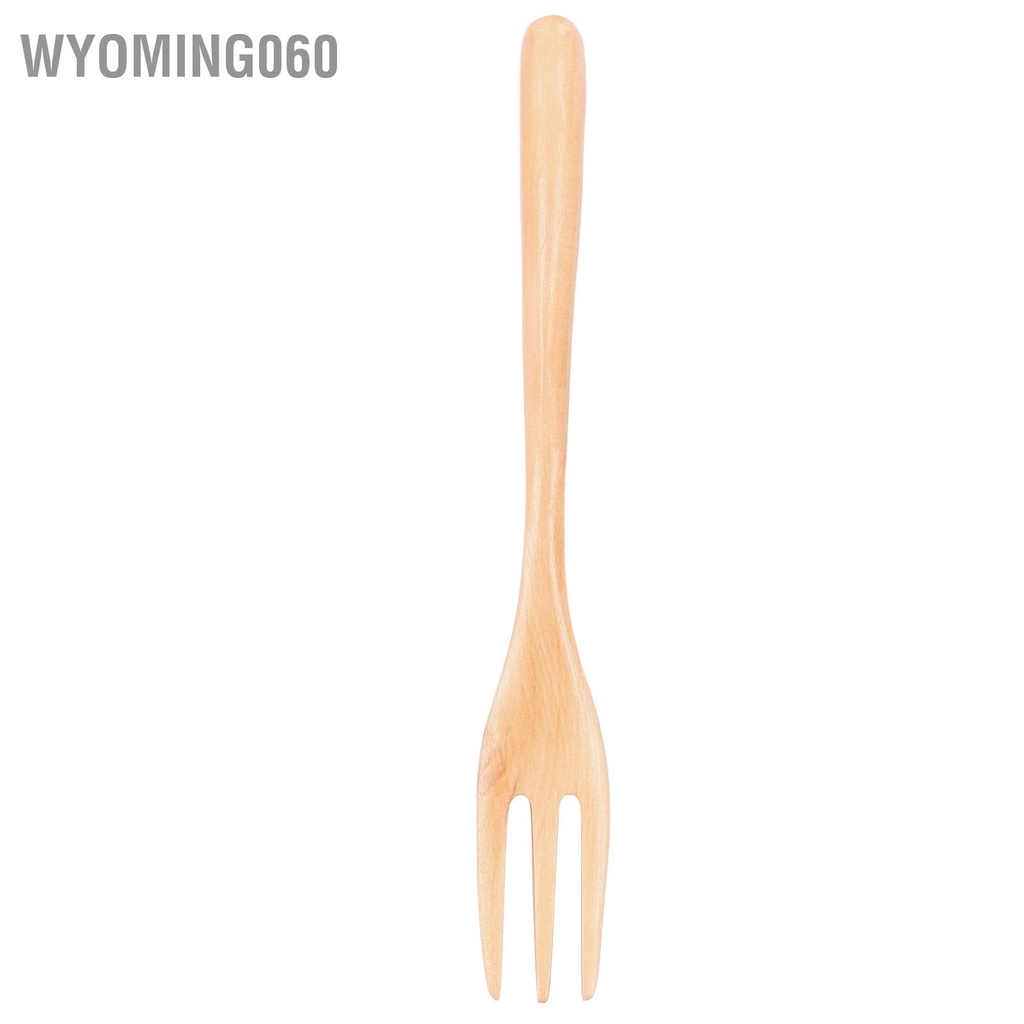 Wyoming060 Fruit Salad Fork Harmless Wooden Lunch Dessert Kitchen Cutlery for Office Outdoor