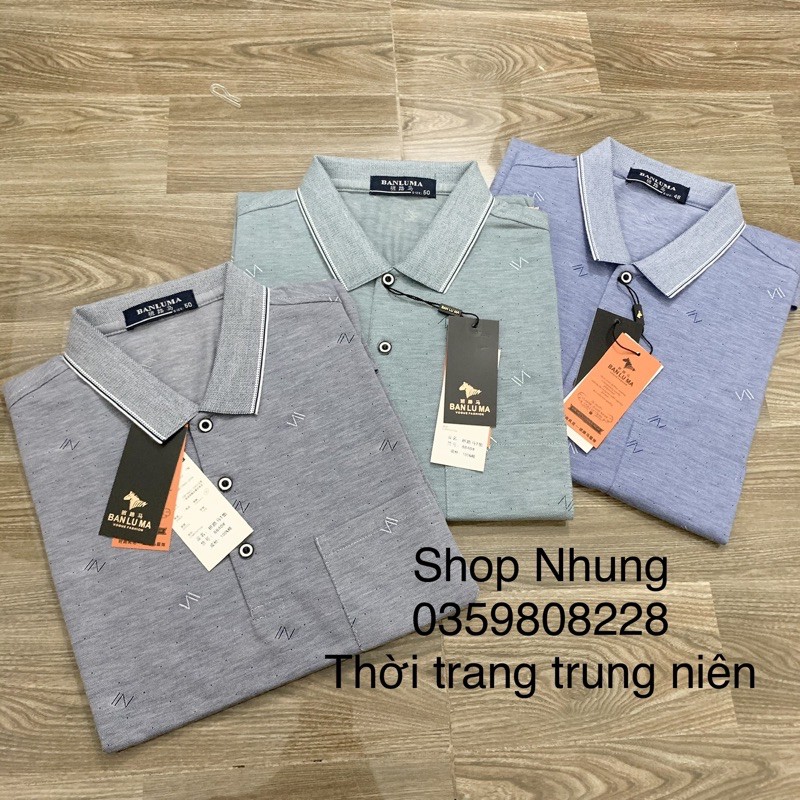 ÁO PHÔNG áo thun nam trung niên cộc tay cổ bẻ có túi góc | BigBuy360 - bigbuy360.vn