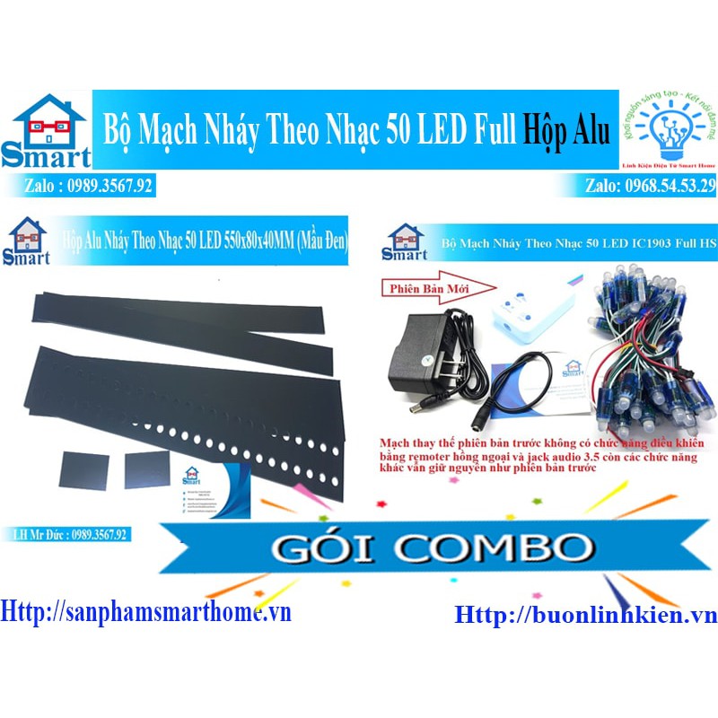 Bộ mạch nháy theo nhạc 50 led full hộp