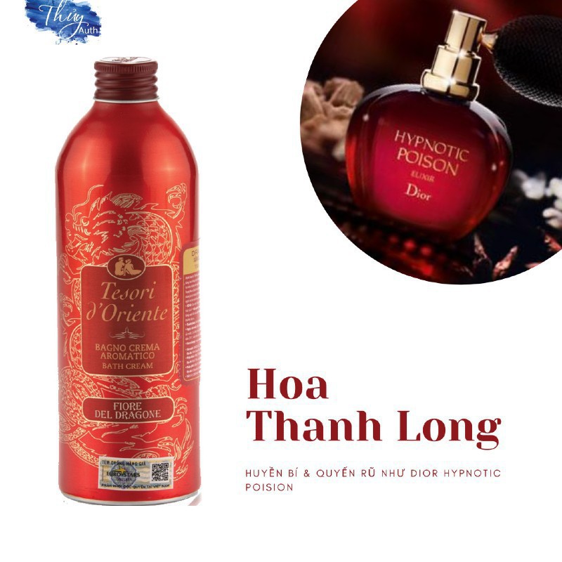 ( Hot Sale ) Bộ Sưu Tập Sữa Tắm Nước Hoa Tesori D' Oriente Hoa Thanh Long Chai Màu Đỏ 250ml - 500ml