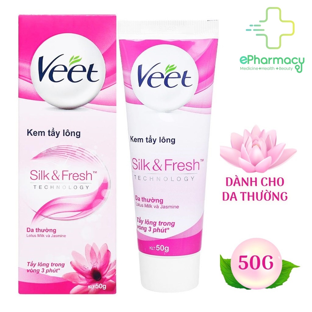 Kem Tẩy Lông VEET cho da thường - VEET Silk & Fresh Hair Removal Cream, Normal Skin 50G