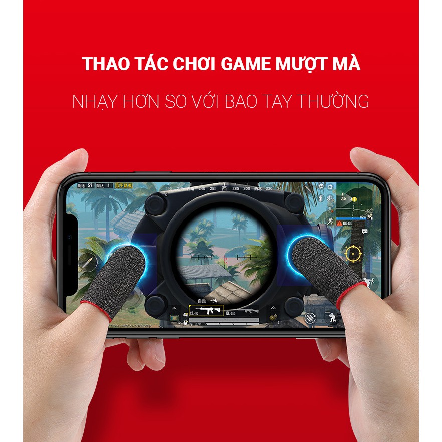 Găng Tay Chơi Game 2 Ngón Điện Thoại, Bao Tay Chơi Game Chống Mồ Hôi Tay Chất Liệu Sợi Carbon Siêu Bền