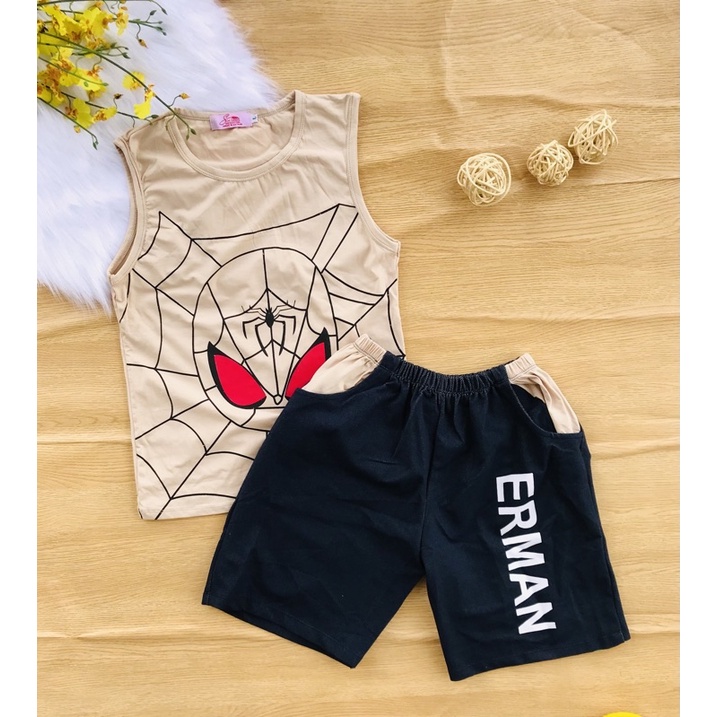 🍭 Bộ thun cotton quần giả jean bé trai từ 25-50kg