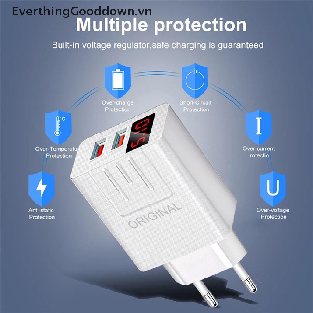 Củ Sạc Nhanh 45W QC 3.0 USB Màn Hình LED Kỹ Thuật Số Cho Điện Thoại