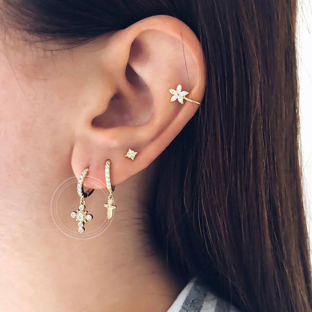 Khuyên Tai Tròn Đính Đá Sang Trọng Cho Nữ