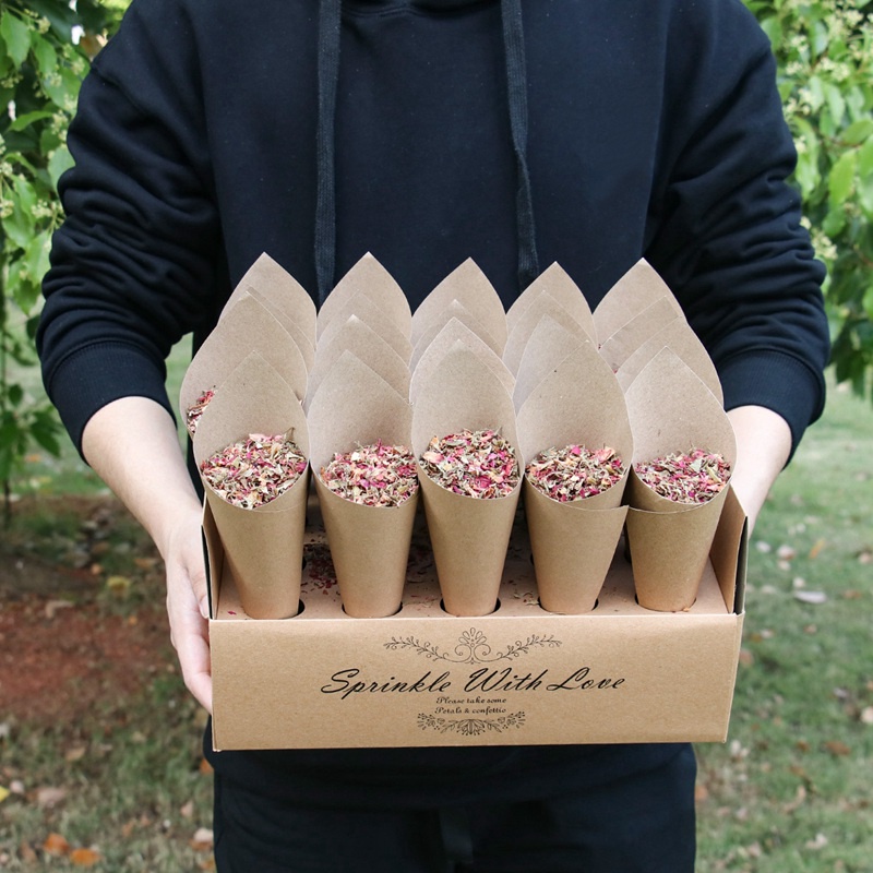 Giá Đỡ Giấy Hình Nón Bằng Giấy Mộc Mạc Dùng Trang Trí Tiệc Cưới