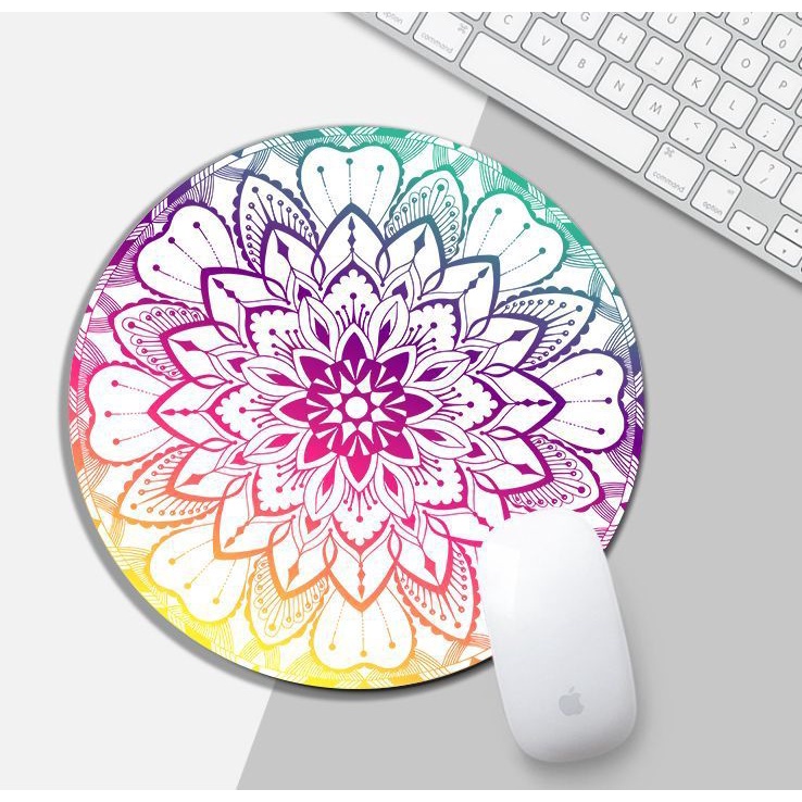 Thảm Lót Chuột Chống Trượt Chống Thấm Nước 20X2CM Họa Tiết Hoa Mandala