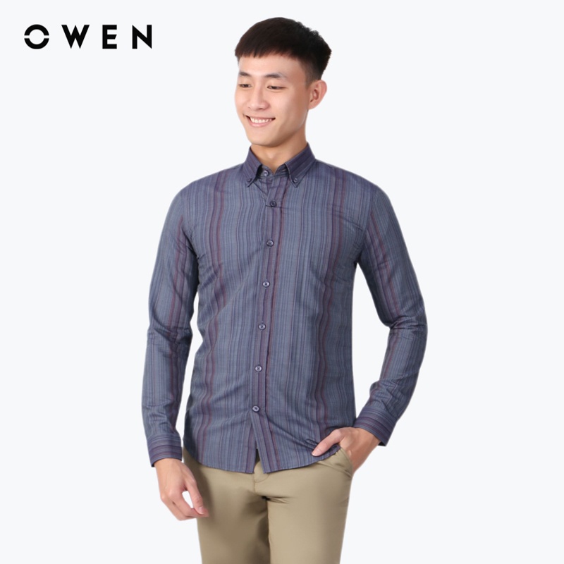 Áo sơ mi dài tay Nam Owen Bamboo Slim Fit Navy - AS220120D