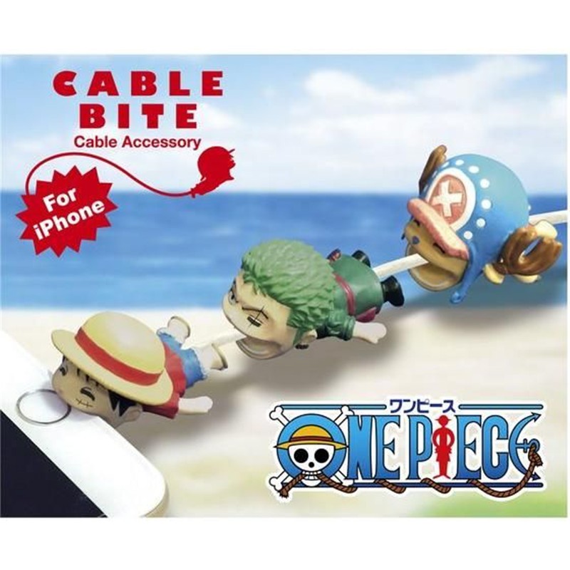 Phụ kiện bảo vệ đầu dây cáp sạc hình các nhân vật anime One Piece dễ thương