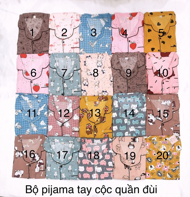 Bộ ngủ pijama ngắn hình mới | BigBuy360 - bigbuy360.vn