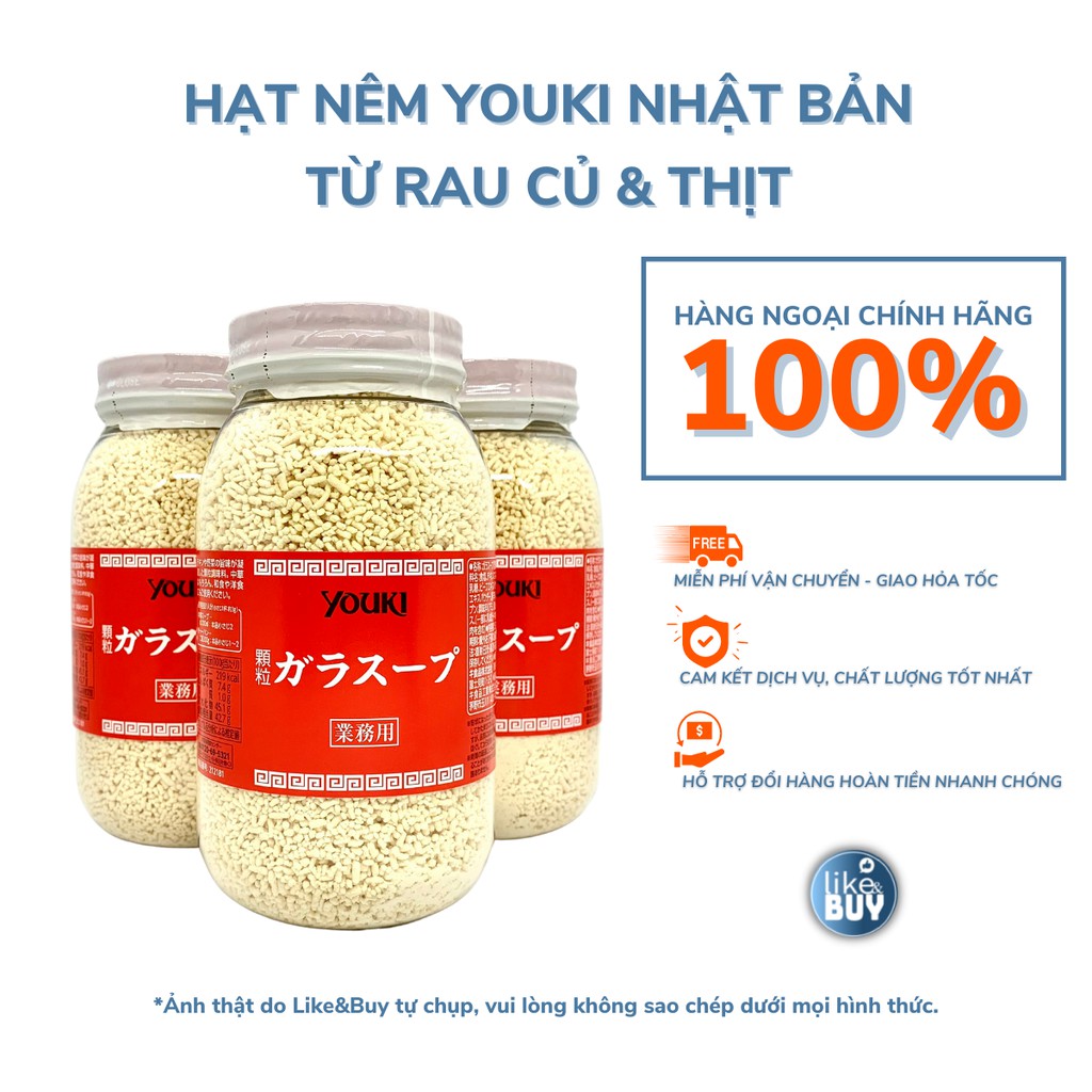 Bột nêm Youki Nhật Bản chiết xuất từ thịt và rau củ đậm đà dinh dưỡng 500G - hàng ngoại Like&Buy