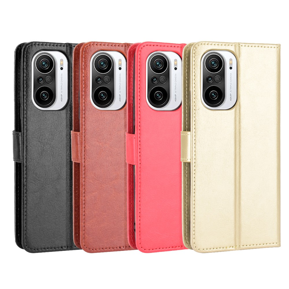 Ốp lưng Xiaomi Redmi K40 Pro vỏ bọc Giả da Ví lật Redmi K40 Pro RedmiK40 Case Cover Flip PU Leather Stand