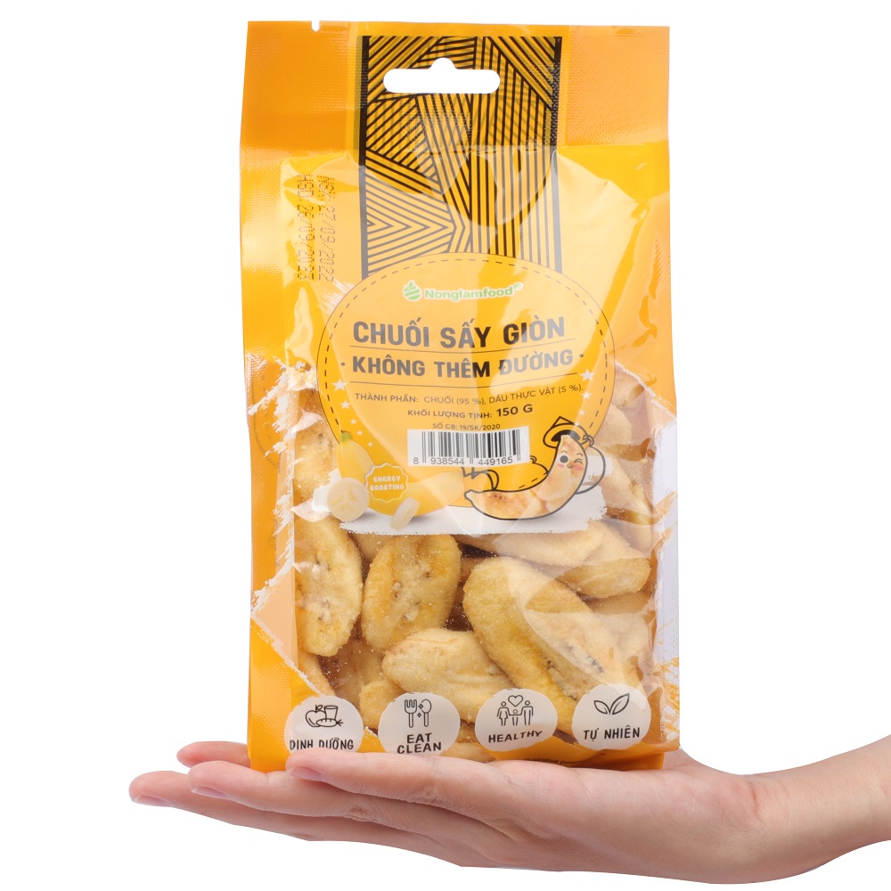 Mít sấy giòn KHÔNG THÊM ĐƯỜNG Nonglamfood túi 100g | Jackfruit Chips | Ăn vặt dinh dưỡng, thơm ngon thượng hạng