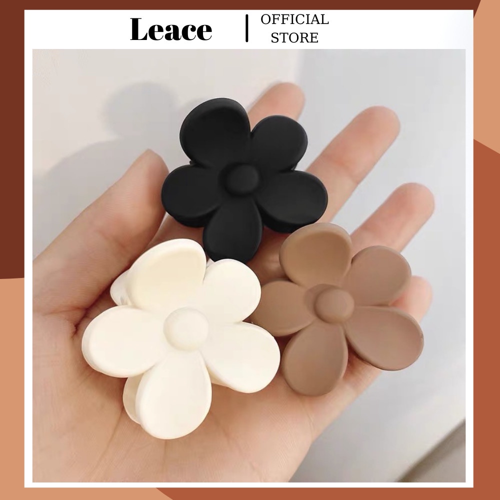 Kẹp tóc, cặp tóc nhựa hình bông hoa màu lì phong cách Hàn Quốc HDC003-005 Leace.accessories