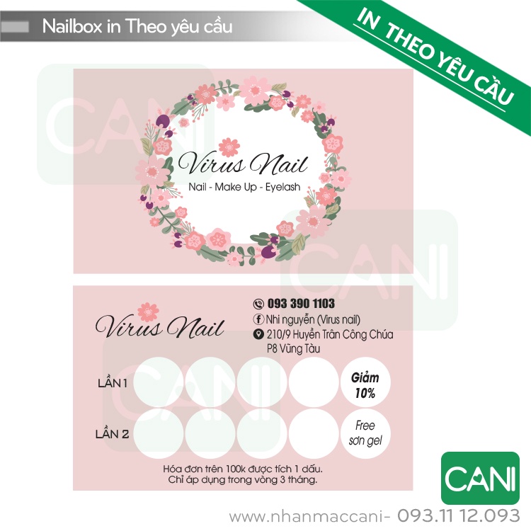 Combo 500 Thẻ tích điểm và 1.000 Tem logo dán In theo yêu cầu Namecard Phiếu giảm giá