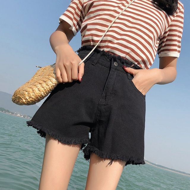 [Bán chạy] Quần shorts jean nữ lưng cao Ulzzang QNJ1