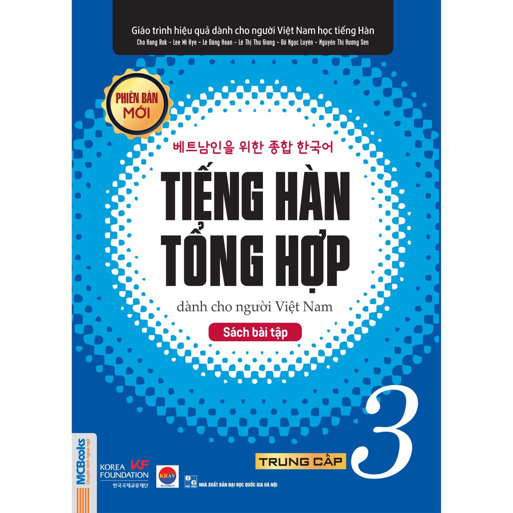 Sách - Combo Tiếng Hàn Tổng Hợp Dành Cho Người Việt Nam Trung Cấp 3 + 4 ( bản 1 màu) tặng kèm ring ring